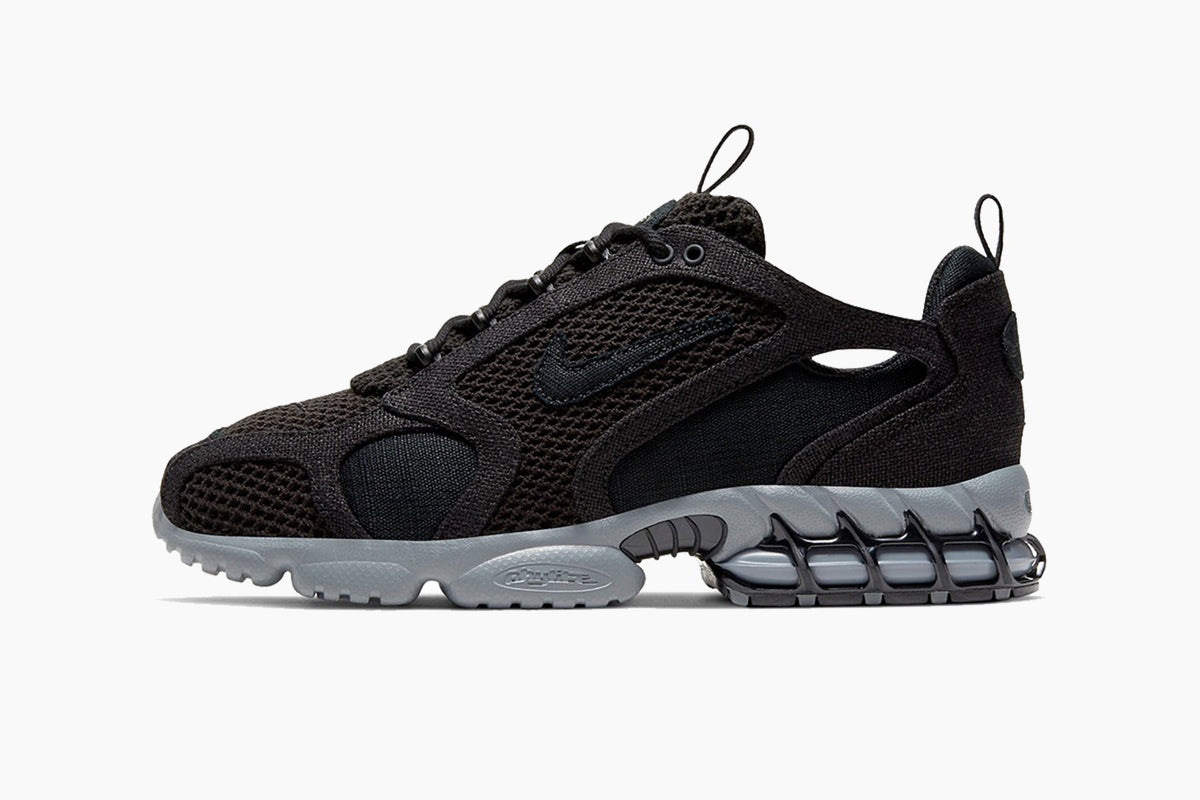 Nike x Stussy Air Zoom Spiridon Caged Schwarz 